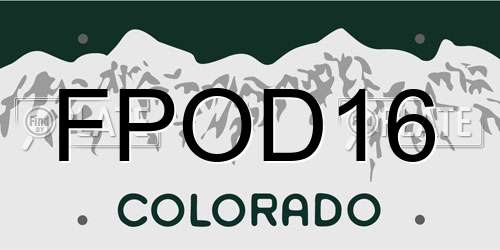 FPOD16 Colorado License Plate