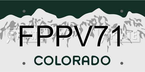 FPPV71 Colorado License Plate