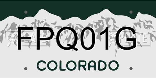 FPQ01G Colorado License Plate