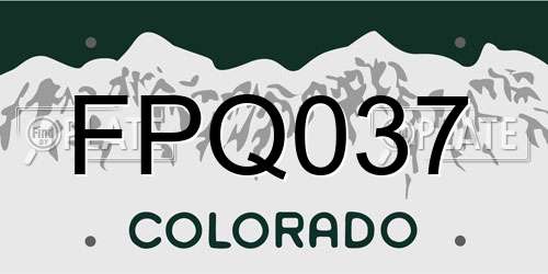 FPQ037 Colorado License Plate
