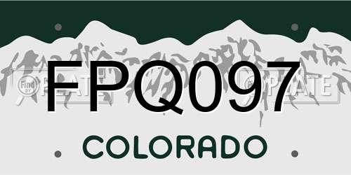 FPQ097 Colorado License Plate