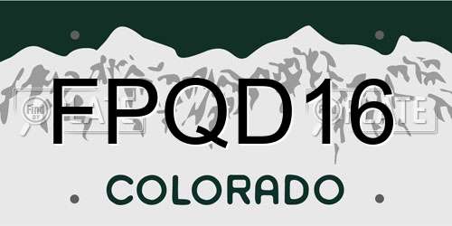 FPQD16 Colorado License Plate