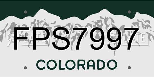 FPS7997 Colorado License Plate