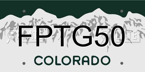 FPTG50 Colorado License Plate