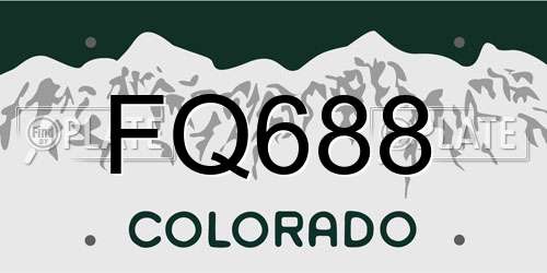 FQ688 Colorado License Plate