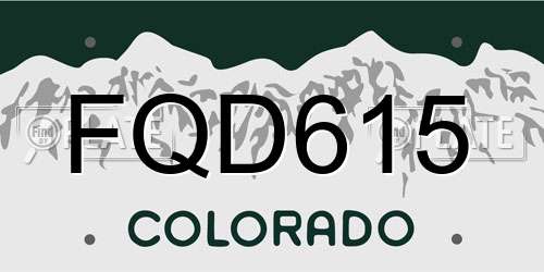 FQD615 Colorado License Plate