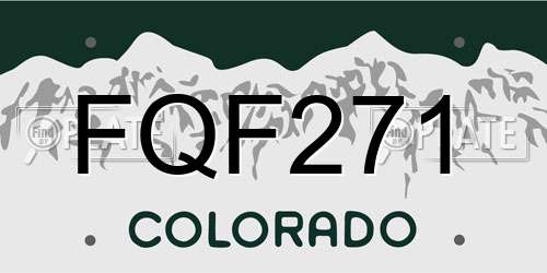FQF271 Colorado License Plate