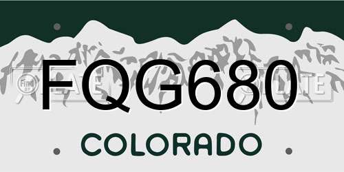 FQG680 Colorado License Plate