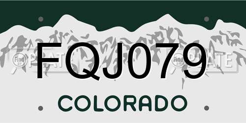 FQJ079 Colorado License Plate