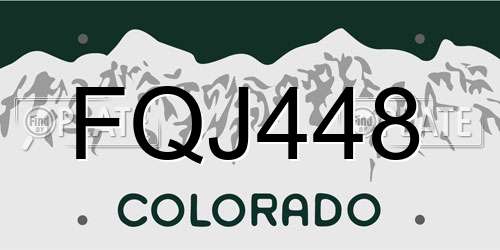FQJ448 Colorado License Plate