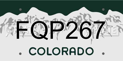 FQP267 Colorado License Plate