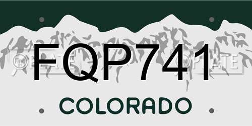 FQP741 Colorado License Plate
