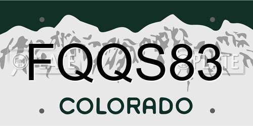 FQQS83 Colorado License Plate