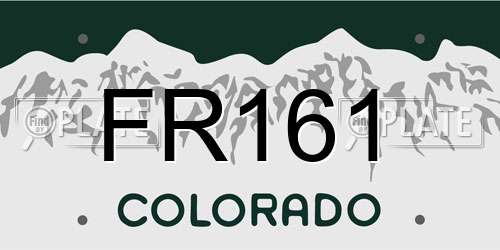 FR161 Colorado License Plate