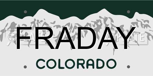 FRADAY Colorado License Plate