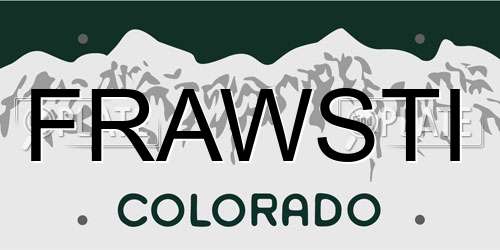 FRAWSTI Colorado License Plate