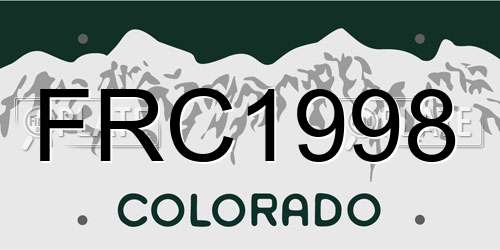 FRC1998 Colorado License Plate
