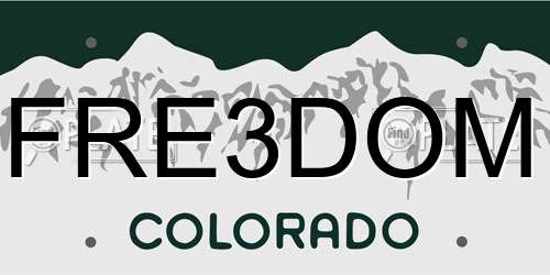 FRE3DOM Colorado License Plate
