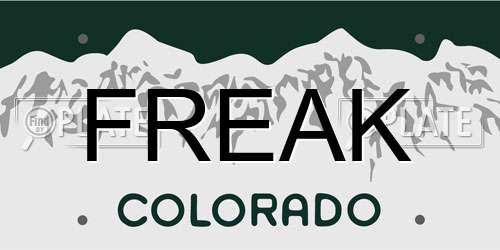 FREAK Colorado License Plate