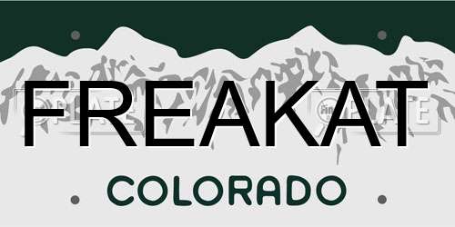 FREAKAT Colorado License Plate