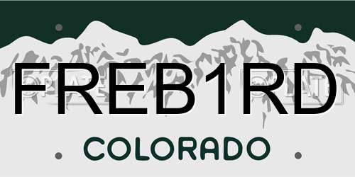 FREB1RD Colorado License Plate