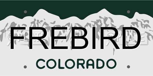 FREBIRD Colorado License Plate