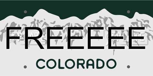 FREEEEE Colorado License Plate