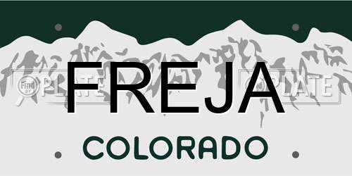 FREJA Colorado License Plate