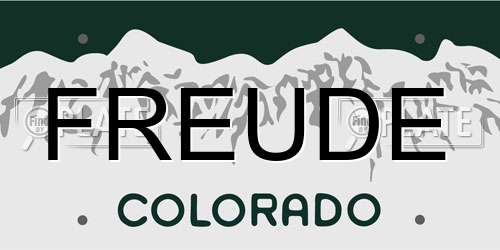 FREUDE Colorado License Plate