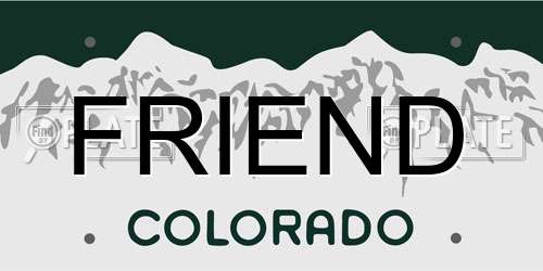 FRIEND Colorado License Plate