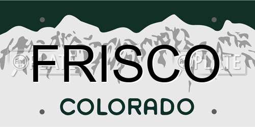 FRISCO Colorado License Plate