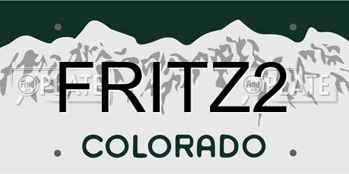 FRITZ2 Colorado License Plate