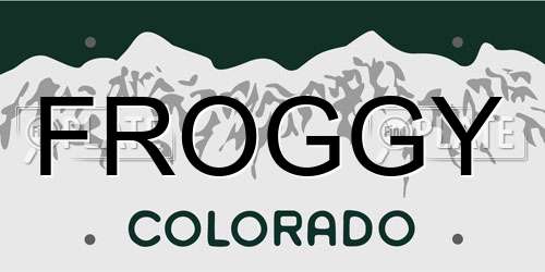 FROGGY Colorado License Plate