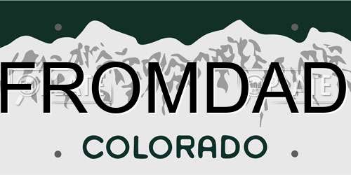 FROMDAD Colorado License Plate