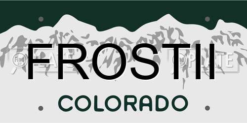 FROSTII Colorado License Plate