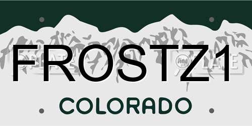 FROSTZ1 Colorado License Plate