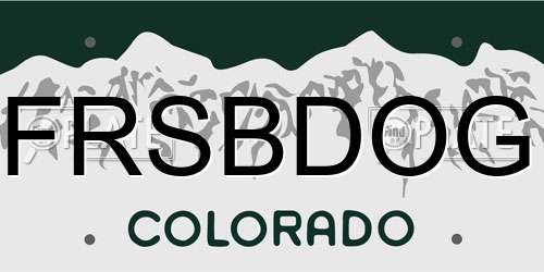 FRSBDOG Colorado License Plate