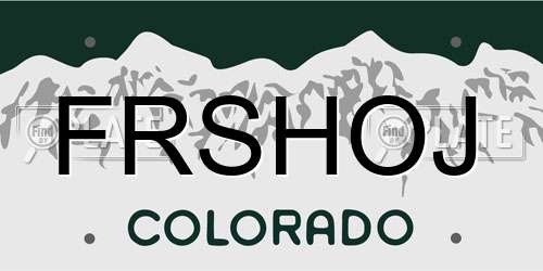 FRSHOJ Colorado License Plate