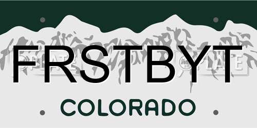 FRSTBYT Colorado License Plate