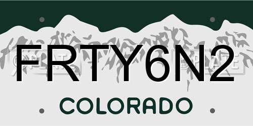 FRTY6N2 Colorado License Plate