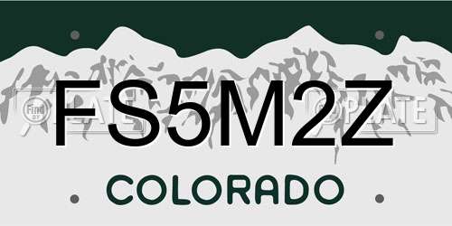 FS5M2Z Colorado License Plate