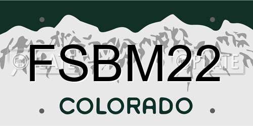 FSBM22 Colorado License Plate