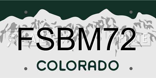 FSBM72 Colorado License Plate