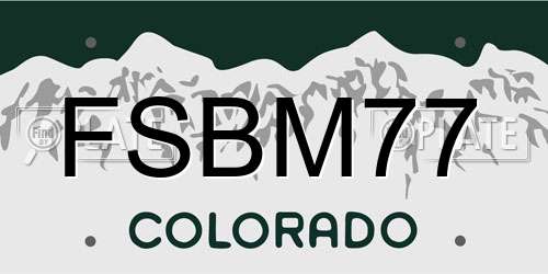 FSBM77 Colorado License Plate