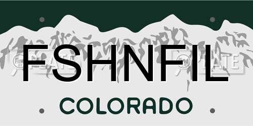 FSHNFIL Colorado License Plate
