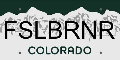 FSLBRNR Colorado License Plate