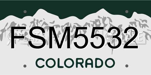 FSM5532 Colorado License Plate