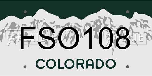 FSO108 Colorado License Plate