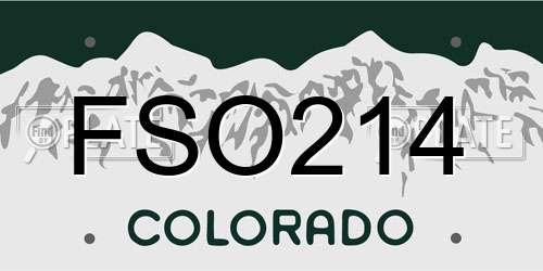 FSO214 Colorado License Plate