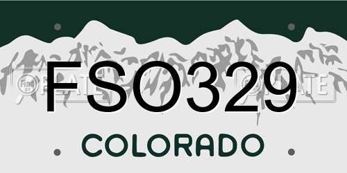 FSO329 Colorado License Plate
